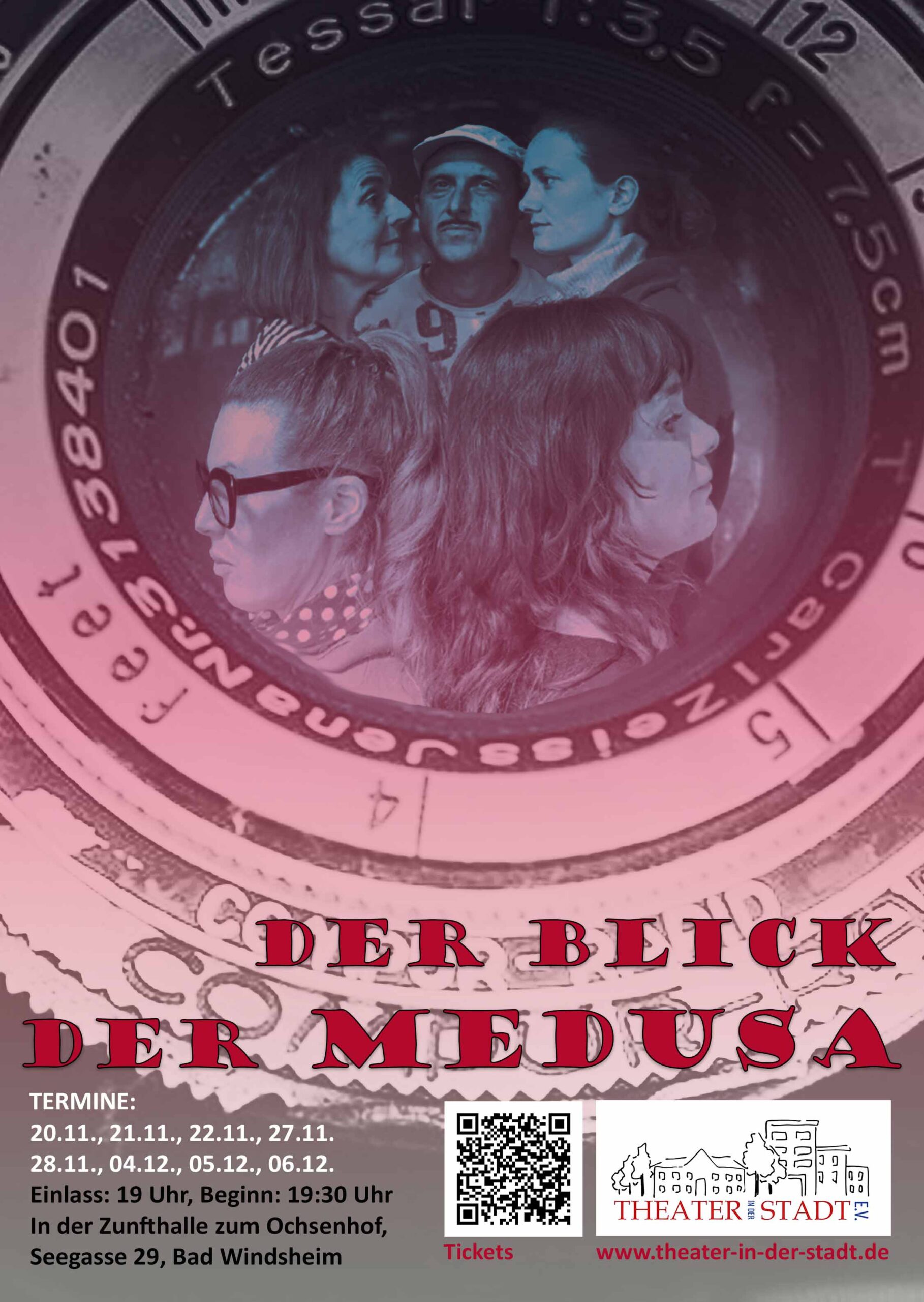 Poster_Der-Blick-der-Medusa_web Der Blick der Medusa das Plakat 4 Schauspieler und eine Assistentin im Blick einer Kameralinse