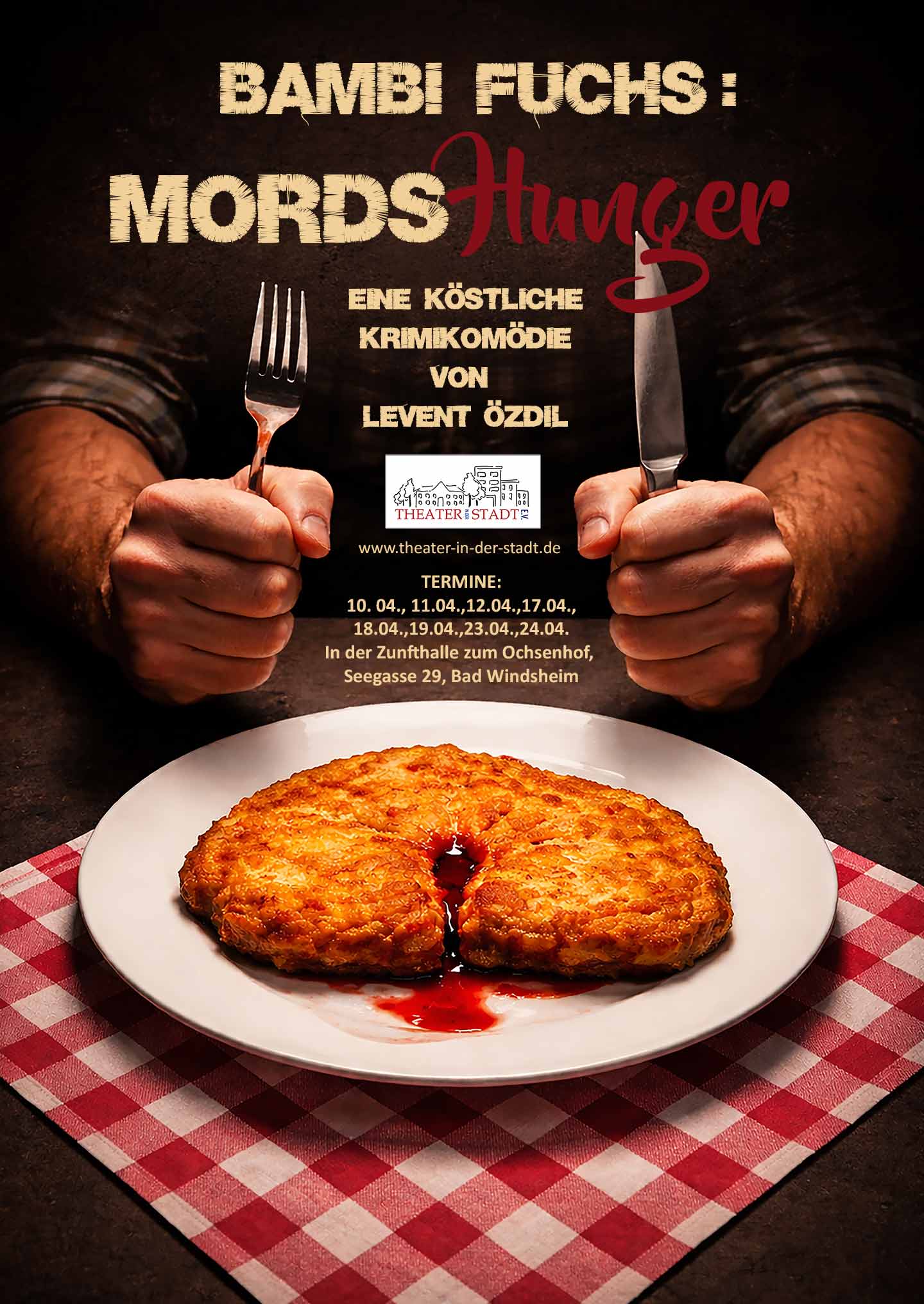 Der Blick der Medusa das Plakat 4 Schauspieler und eine Assistentin im Blick einer Kameralinse