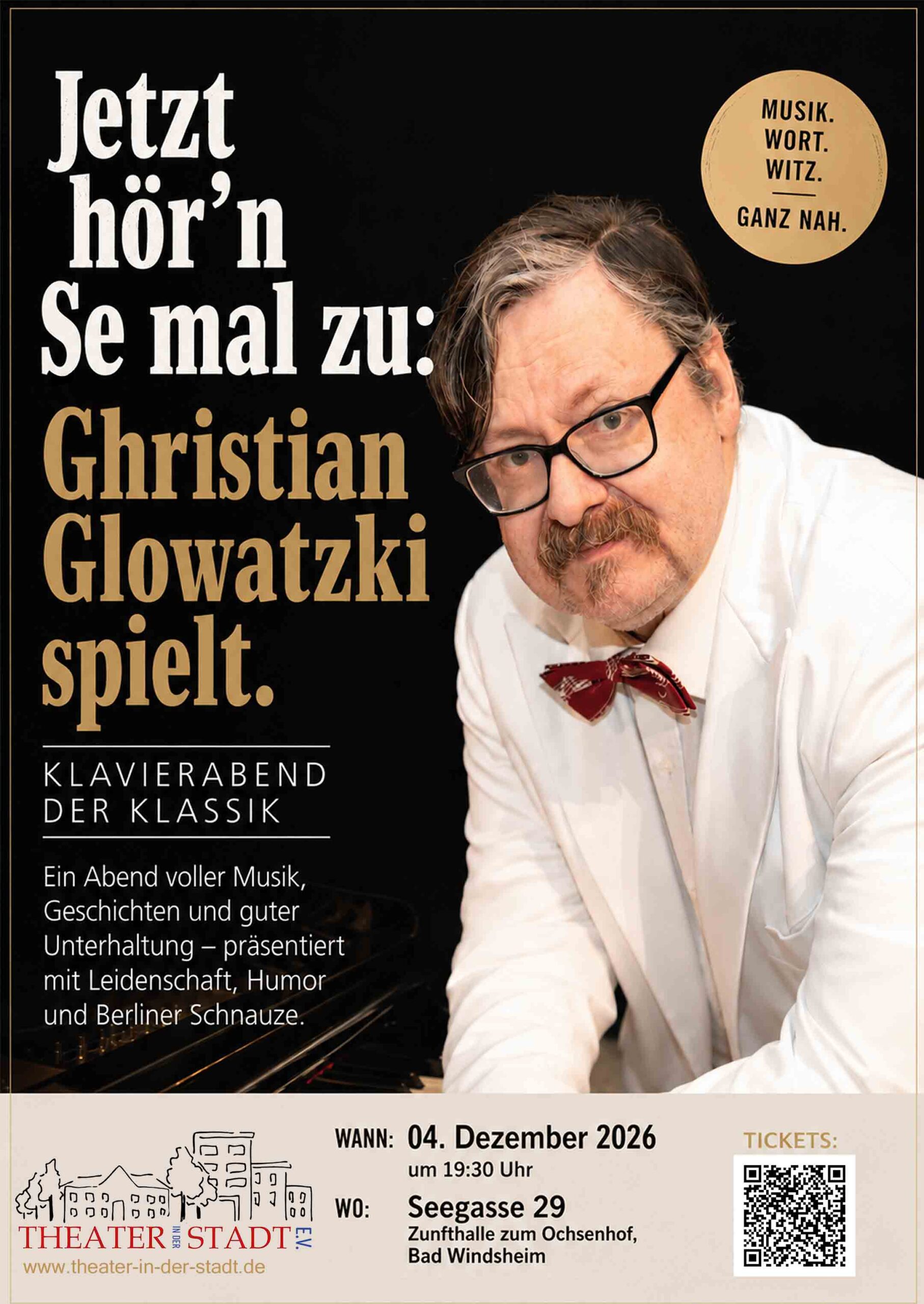 Der Blick der Medusa das Plakat 4 Schauspieler und eine Assistentin im Blick einer Kameralinse